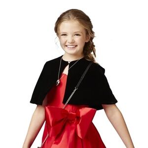 Black velvet capelet inspired by the movie Annie - Size Medium 7/8